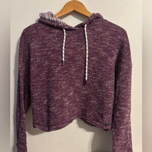 MARC NY Performance XL Cropped Hoodie Plum